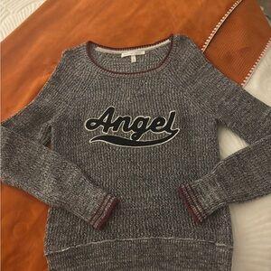 Victoria's Secret Gray Sweater with 'Angel' Design
